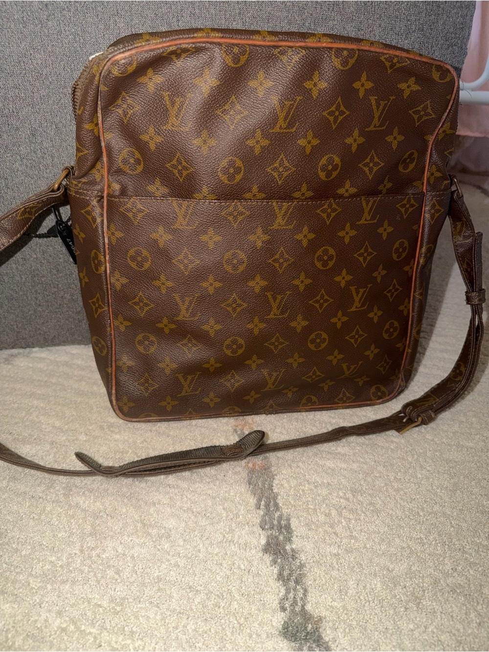 Louis Vuitton Monogram Canvas Messenger Bag in Brown and Tan